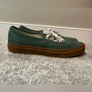 Vans Authentic Slim - Green with Gum sole size 12